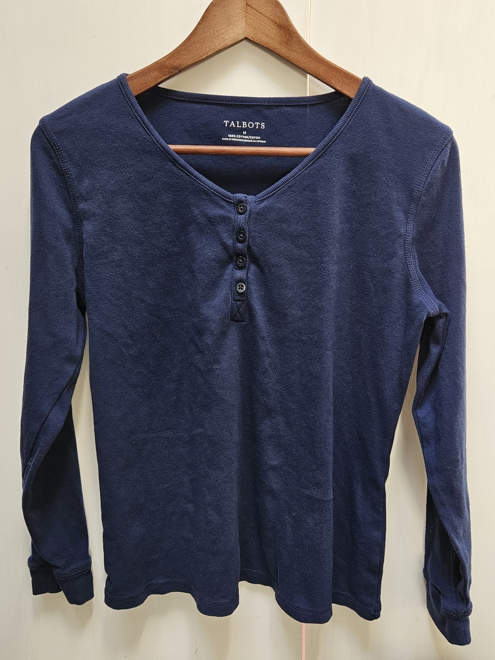 Talbots Navy Long Sleeve Henley